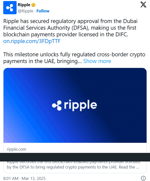 Ripple’ın Dubai’de Aldığı Lisans ve Bu Gelişmenin Piyasalara Etkisi